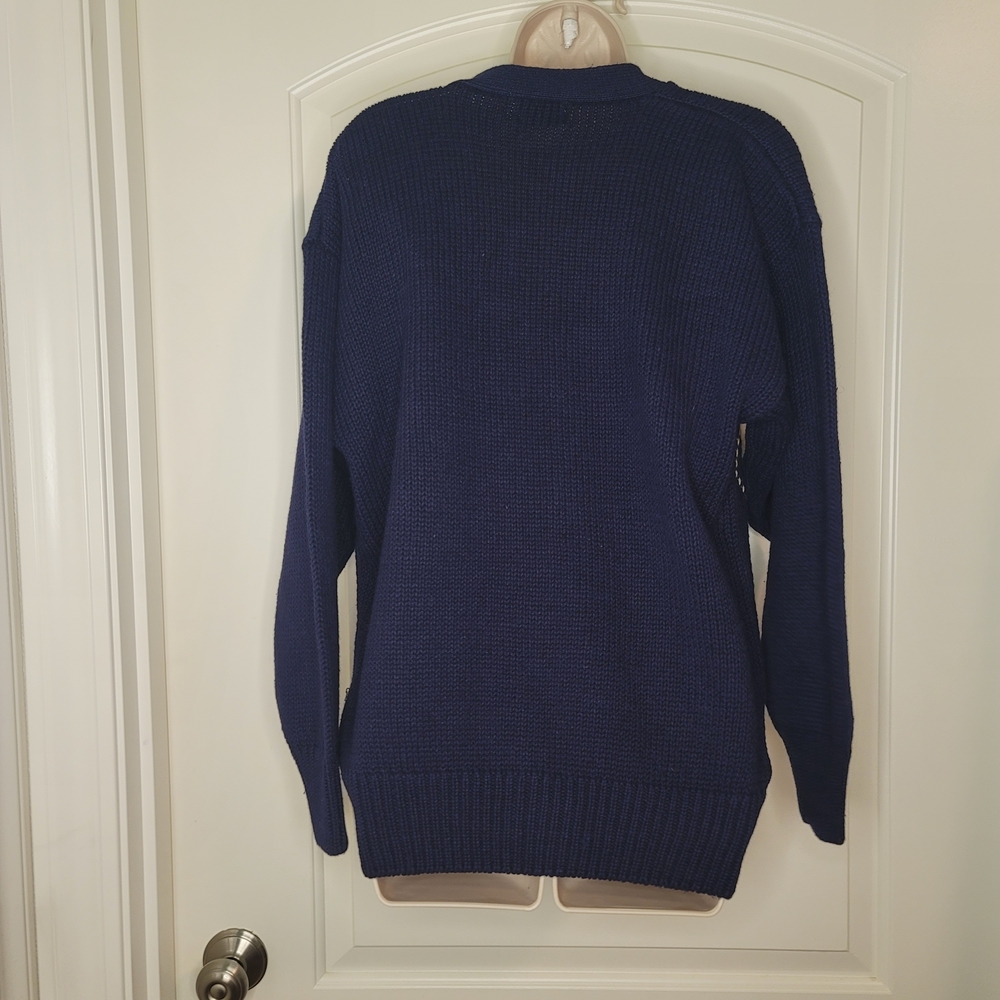 Vintage 90s Just Sasha Oversized Argyle Cardigan Sweater Grandmacore - Picture 3 of 4